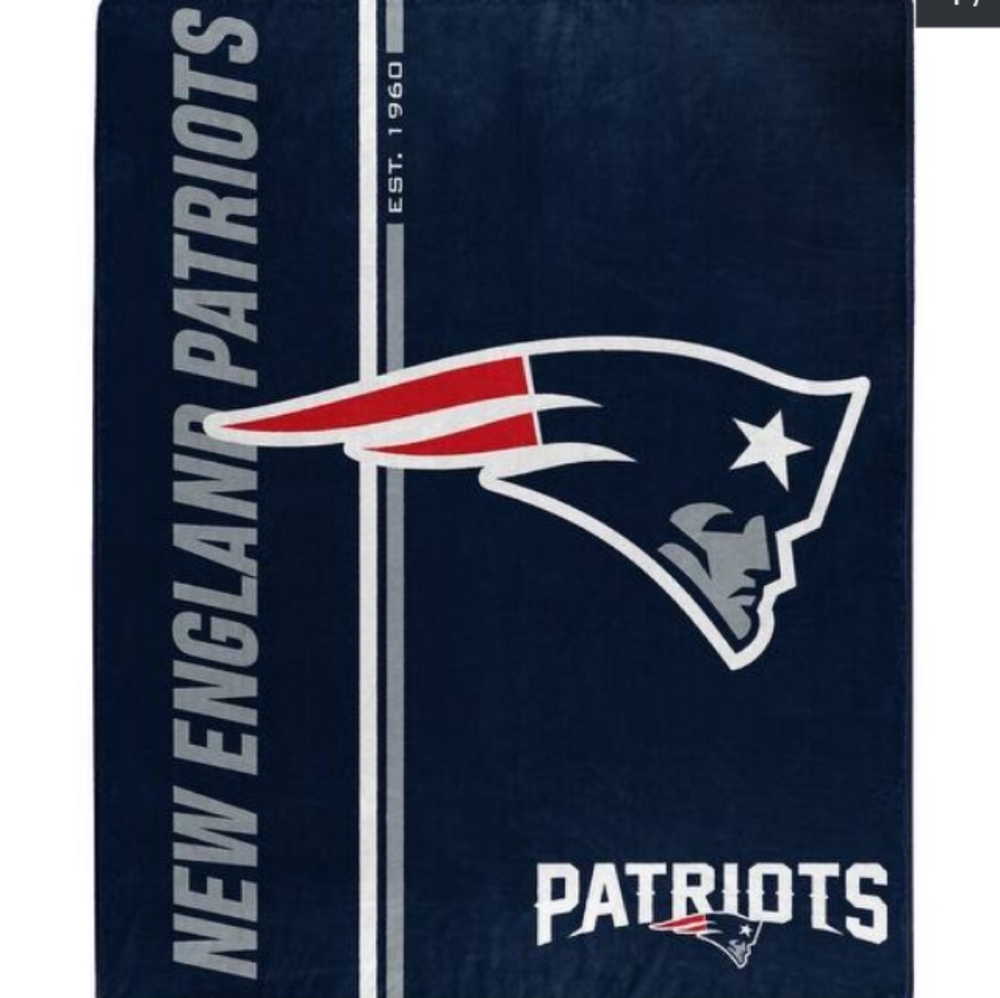 NFL New England Patriots Royal Plush Throw